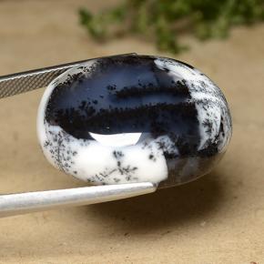 42.78克拉天然树枝状玛瑙，椭圆形切割，不透明