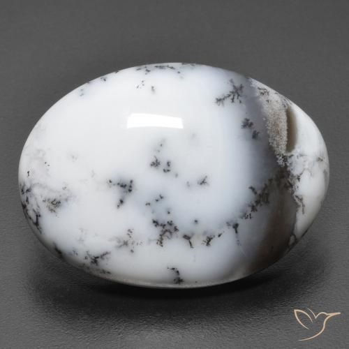 15.40ct 天然 彩色 树枝状玛瑙, 椭圆形, 不透明