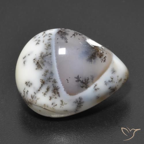 6.65ct 天然 彩色 树枝状玛瑙, 梨形, 半透明