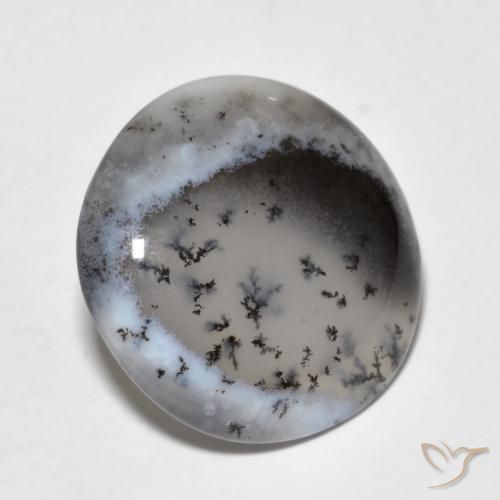 7.84ct 天然 彩色 树枝状玛瑙, 圆形的, 半透明
