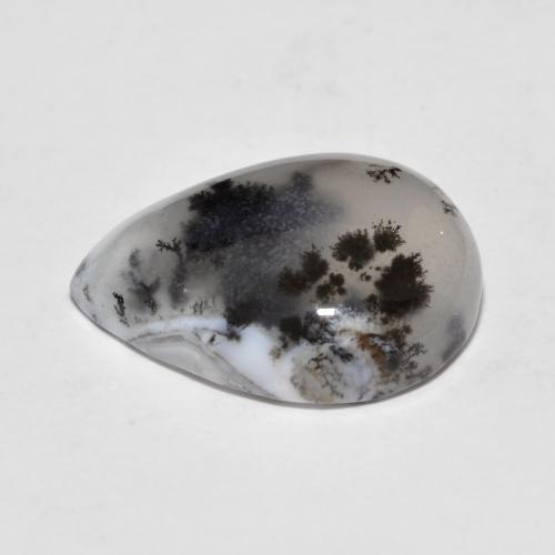 8.16克拉天然树枝状玛瑙，梨形，半透明