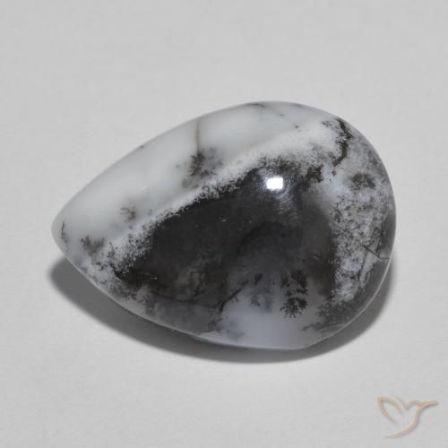 8.67ct 天然 彩色 树枝状玛瑙, 梨形, 半透明