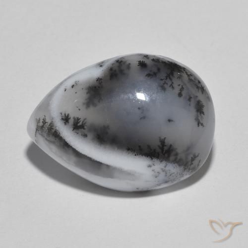 9.59ct 天然 彩色 树枝状玛瑙, 梨形, 半透明