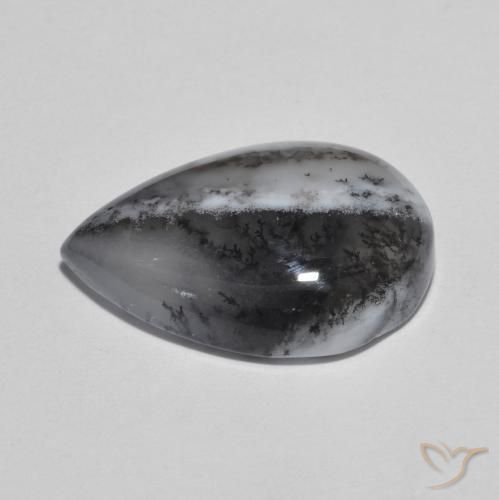 8.49克拉天然树枝状玛瑙，梨形，半透明