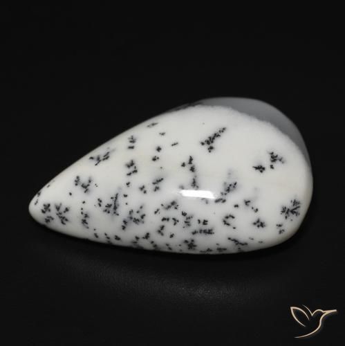 11.43克拉天然树枝状玛瑙，梨形，半透明