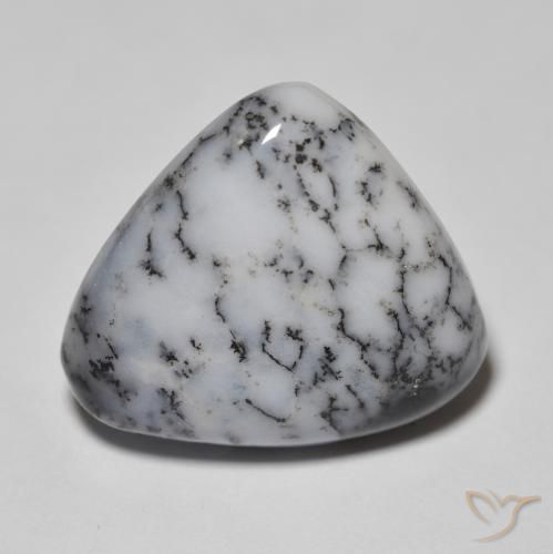 11.11ct 天然 白配黑 树枝状玛瑙, 梨形, 不透明