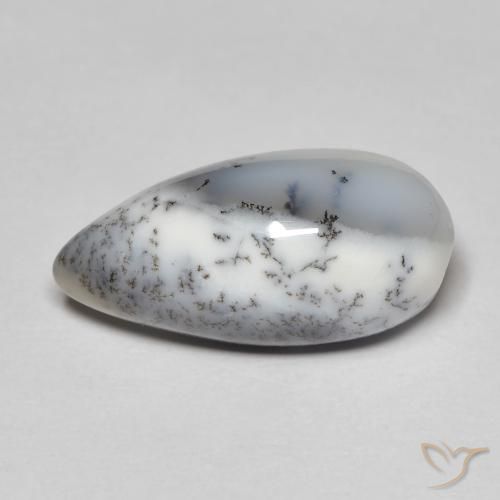 8.35ct 天然 白配黑 树枝状玛瑙, 梨形, 不透明