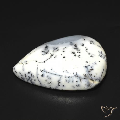 9.07克拉天然树枝状玛瑙，梨形，半透明