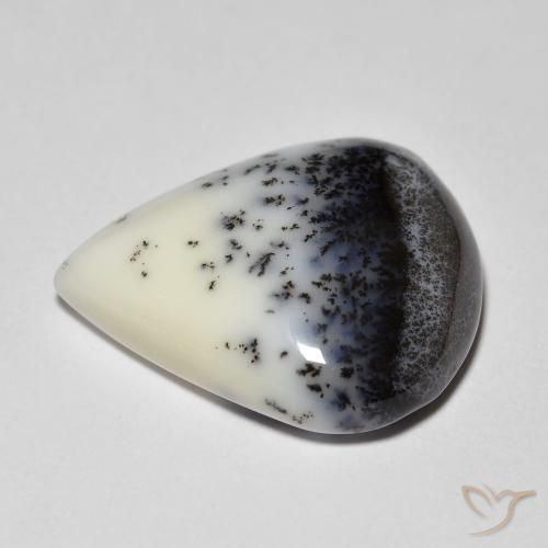9.90克拉天然树枝状玛瑙，梨形，不透明