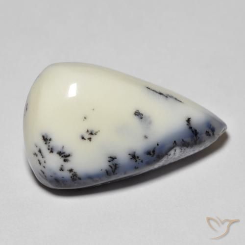 12.30克拉天然树枝状玛瑙，梨形，不透明