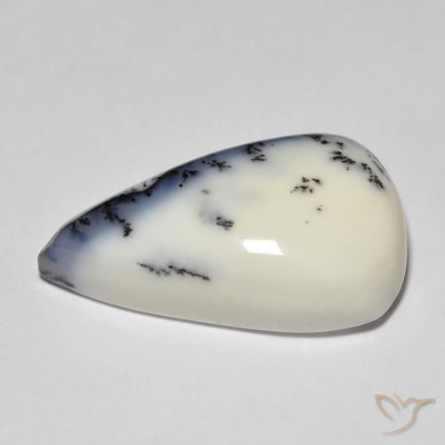 12.30克拉天然树枝状玛瑙，梨形，不透明