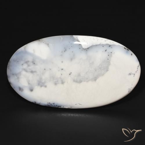 109.22ct 天然 白配黑 树枝状玛瑙, 椭圆形, 不透明