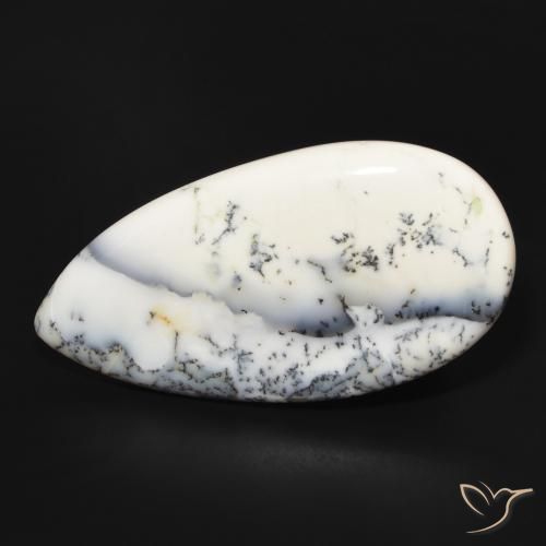 53.84ct 天然 白配黑 树枝状玛瑙, 梨形, 不透明
