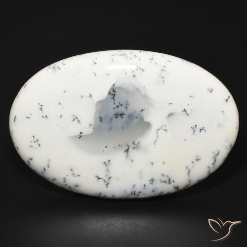 88.08ct 天然 白配黑 树枝状玛瑙, 椭圆形, 不透明