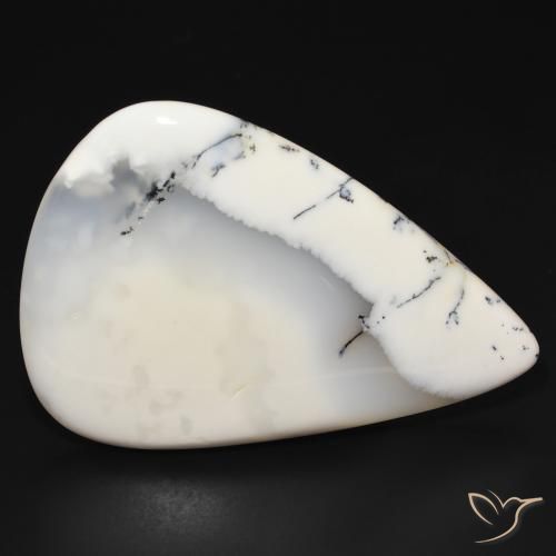 113.87ct 天然 白配黑 树枝状玛瑙, 梨形, 不透明