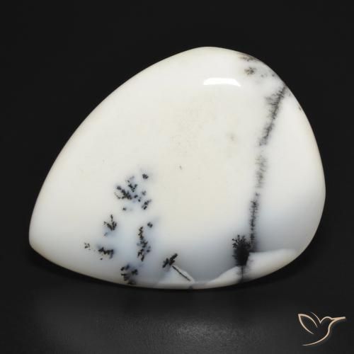 31.45ct 天然 白配黑 树枝状玛瑙, 梨形, 不透明