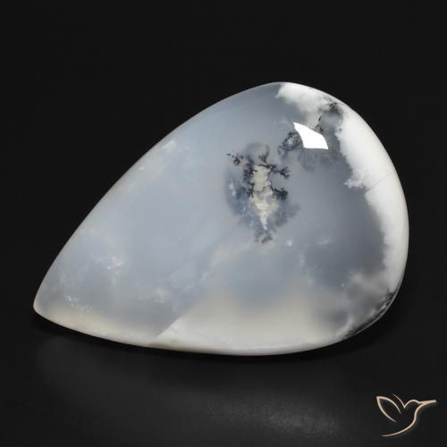 31.41ct 天然 白配黑 树枝状玛瑙, 梨形, 半透明
