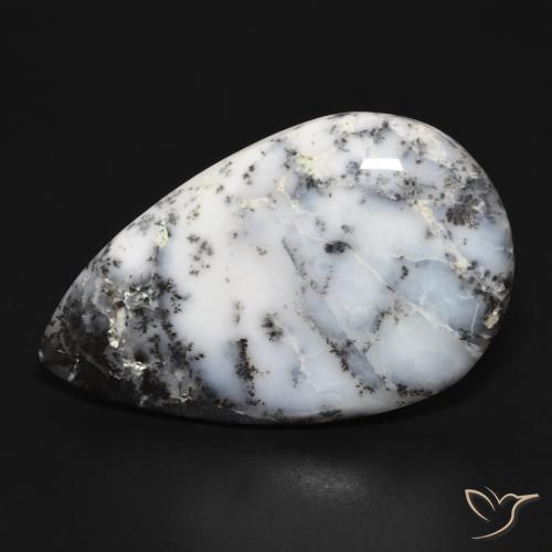 29.38ct 天然 白配黑 树枝状玛瑙, 梨形, 不透明