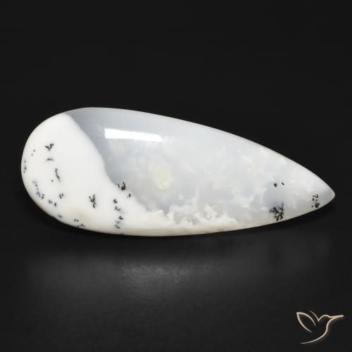 20.07克拉天然树枝状玛瑙，梨形，半透明