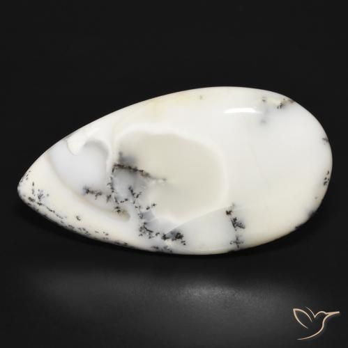 32.69克拉天然树枝状玛瑙，梨形，不透明
