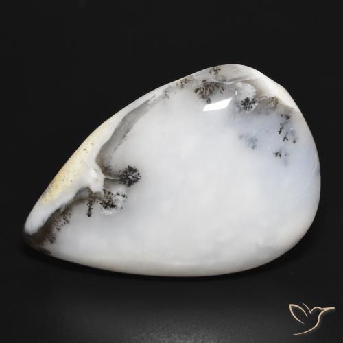 29.80ct 天然 白配黑 树枝状玛瑙, 梨形, 不透明
