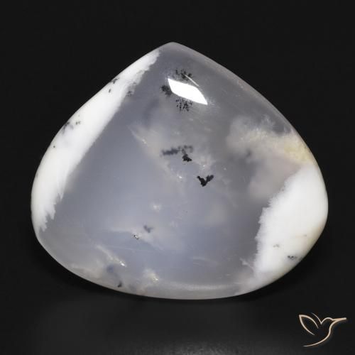 17.98ct 天然 白配黑 树枝状玛瑙, 梨形, 半透明