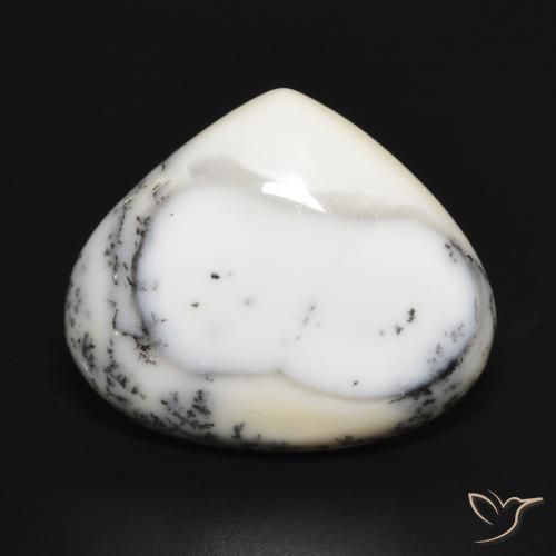 11.88ct 天然 白配黑 树枝状玛瑙, 梨形, 不透明