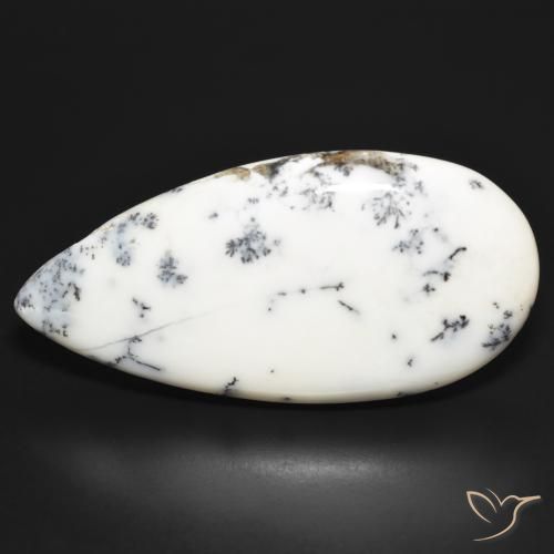 52.47ct 天然 多色白 树枝状玛瑙, 梨形, 不透明