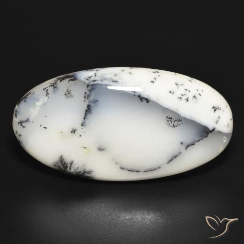 32.41ct 天然 白配黑 树枝状玛瑙, 椭圆形, 不透明