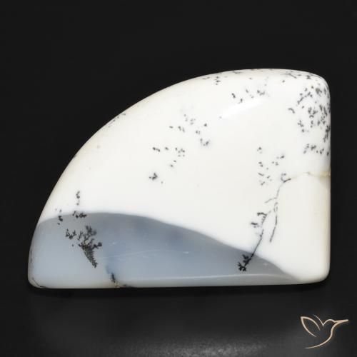 39.45ct 天然 白配黑 树枝状玛瑙, 花式切割, 不透明