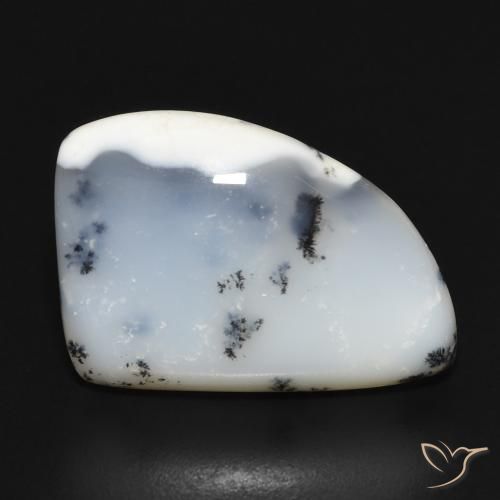 12.20ct 天然 白配黑 树枝状玛瑙, 花式切割, 不透明