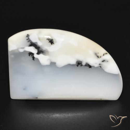 21.77ct 天然 白配黑 树枝状玛瑙, 花式切割, 不透明