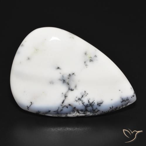 36.87克拉天然树枝状玛瑙，梨形，不透明