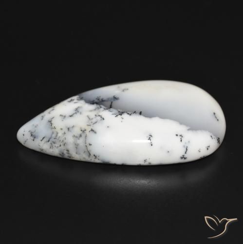 43.76克拉天然树枝状玛瑙，梨形，不透明