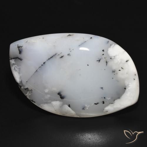 38.75ct 天然 白配黑 树枝状玛瑙, 花式切割, 不透明