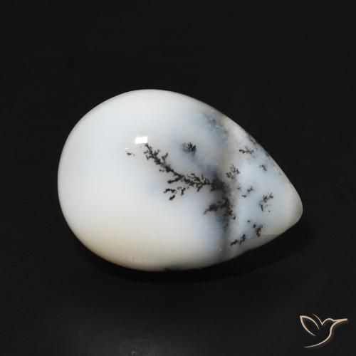 4.99克拉天然树枝状玛瑙，梨形，不透明