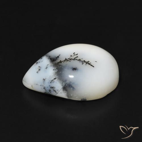 4.99克拉天然树枝状玛瑙，梨形，不透明