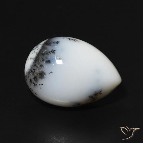 5.58克拉天然树枝状玛瑙，梨形，不透明