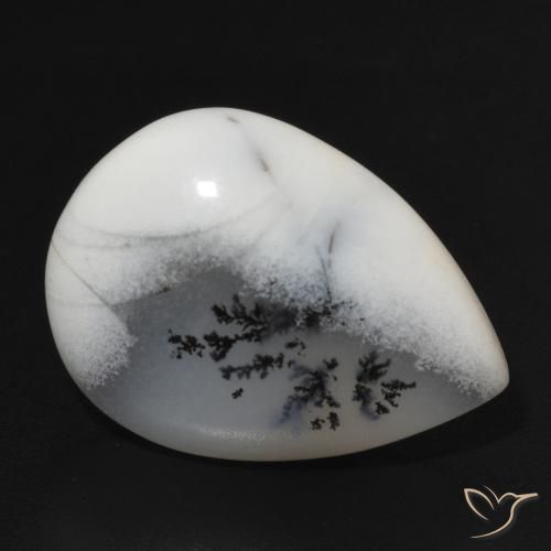 11.07克拉天然树枝状玛瑙，梨形，不透明