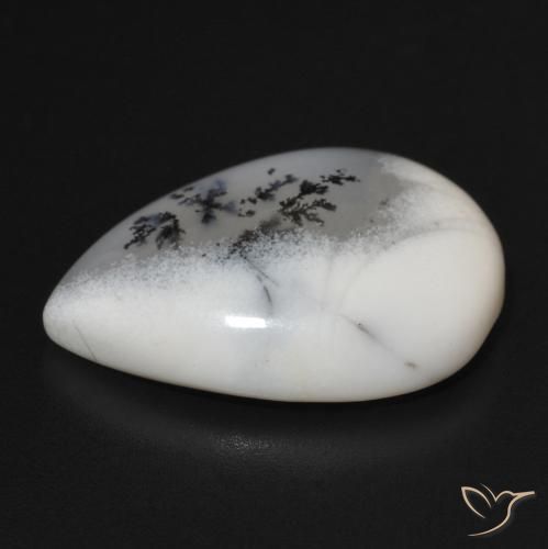 11.07克拉天然树枝状玛瑙，梨形，不透明
