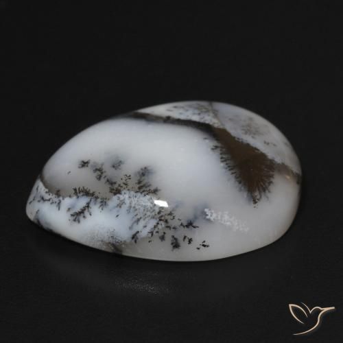 11.24克拉天然树枝状玛瑙，梨形，不透明