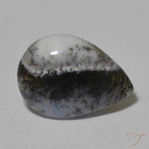 5.41克拉天然树枝状玛瑙，梨形，不透明