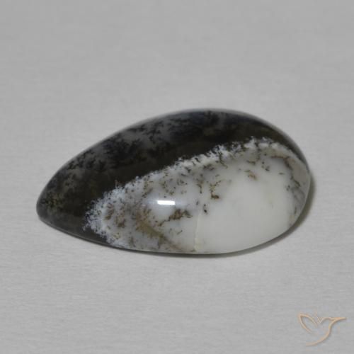 5.41克拉天然树枝状玛瑙，梨形，不透明