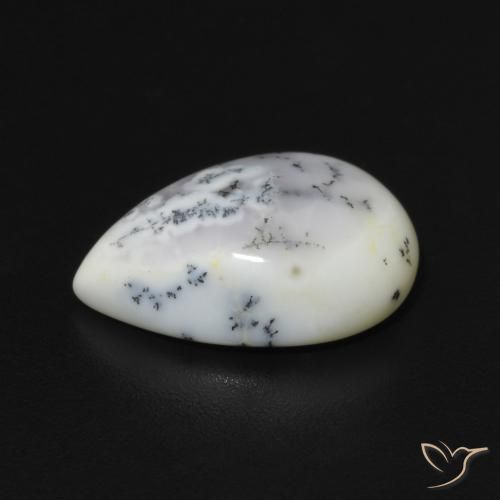 2.90克拉天然树枝状玛瑙，梨形，不透明