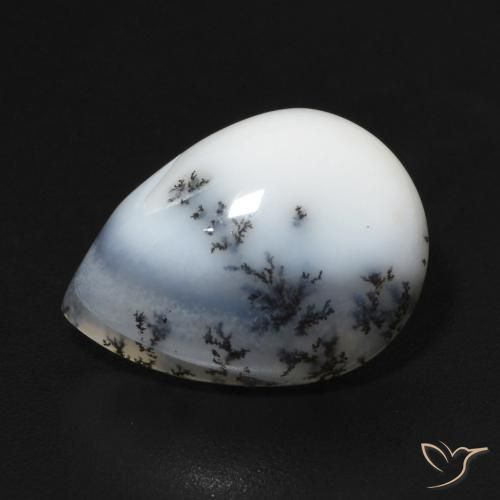 5.00克拉天然树枝状玛瑙，梨形，不透明