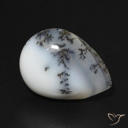 5.00克拉天然树枝状玛瑙，梨形，不透明