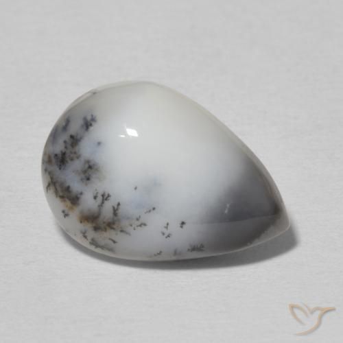 4.87克拉天然树枝状玛瑙，梨形，不透明