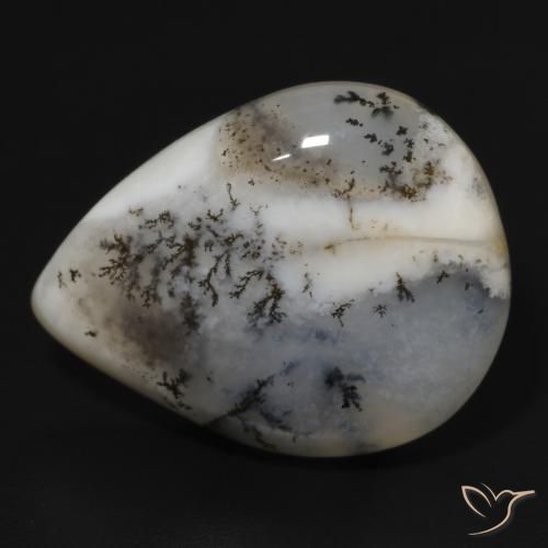 11.49ct 天然 多色白 树枝状玛瑙, 梨形, 不透明