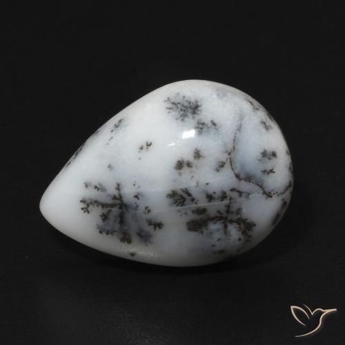 4.97克拉天然树枝状玛瑙，梨形，不透明