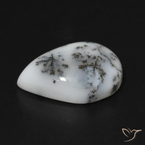 4.97克拉天然树枝状玛瑙，梨形，不透明